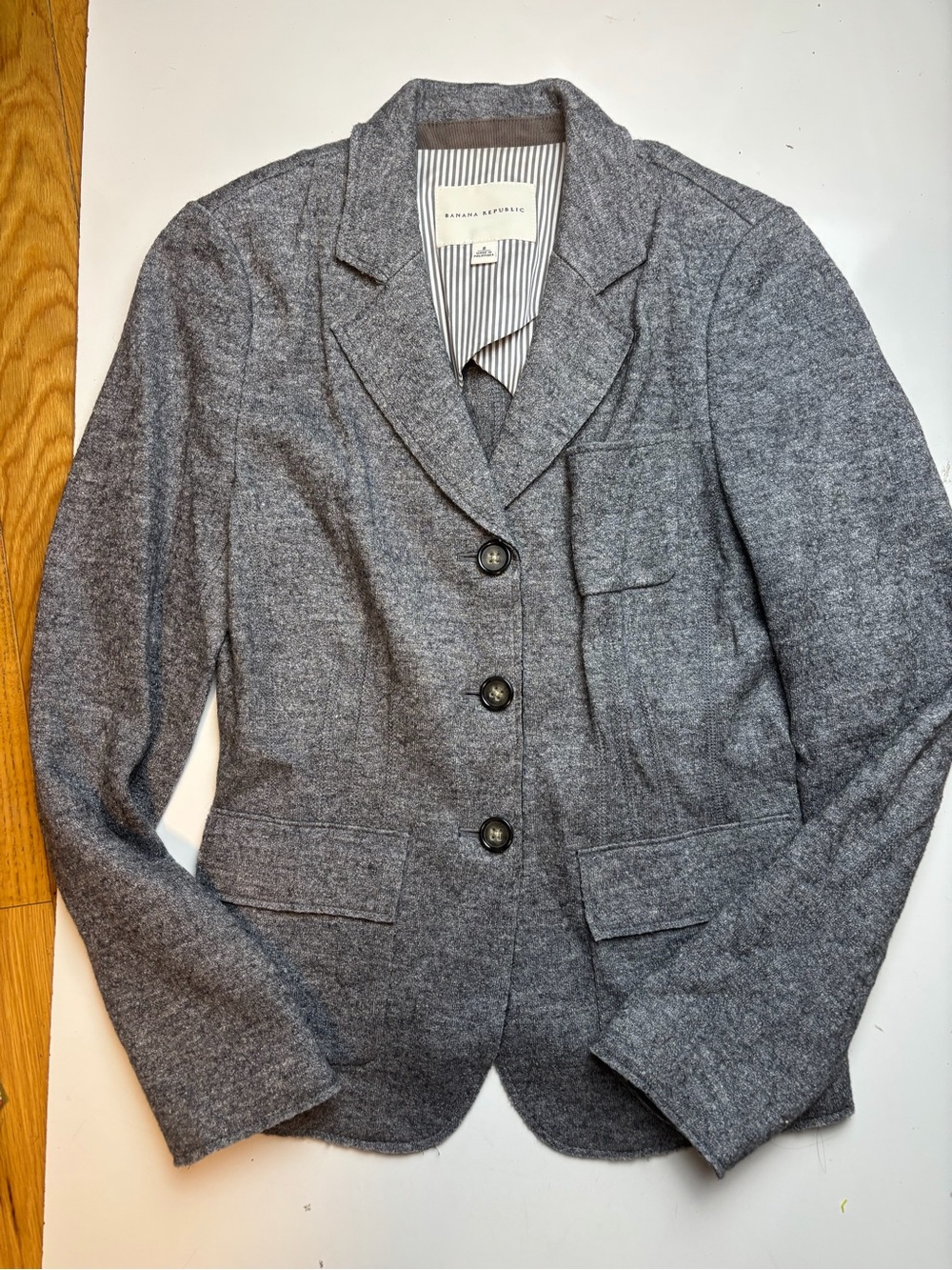 Banana Republic Women's Gray Wool-Blend Blazer Jacket